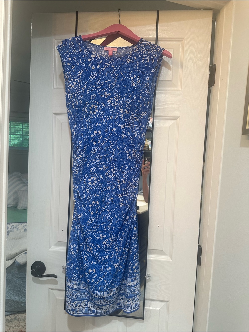 Lilly Pulitzer Royal Blue & White Sleeveless Sheath Dress